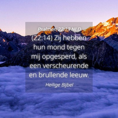 Picture 04 - Psalmen 22:13 NLD - (22:14) Zij hebben hun mond tegen mij opgesperd, - Bible Verse Picture