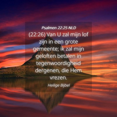 Picture 04 - Psalmen 22:25 NLD - (22:26) Van U zal mijn lof zijn in een grote - Bible Verse Picture