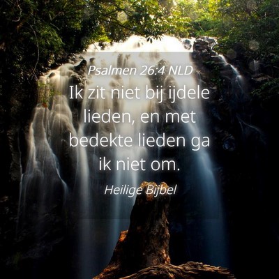 Picture 04 - Psalmen 26:4 NLD - Ik zit niet bij ijdele lieden, en met bedekte - Bible Verse Picture