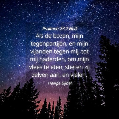 Picture 04 - Psalmen 27:2 NLD - Als de bozen, mijn tegenpartijen, en mijn - Bible Verse Picture