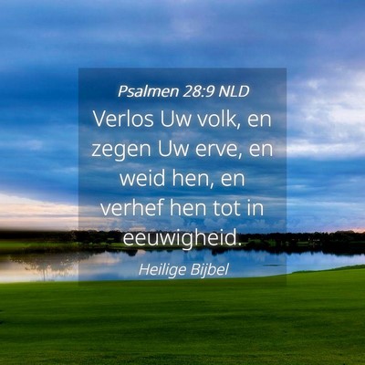 Picture 04 - Psalmen 28:9 NLD - Verlos Uw volk, en zegen Uw erve, en weid hen, en - Bible Verse Picture