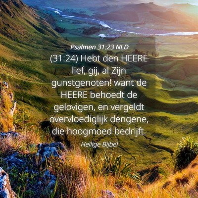 Picture 04 - Psalmen 31:23 NLD - (31:24) Hebt den HEERE lief, gij, al Zijn - Bible Verse Picture
