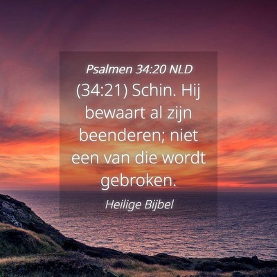 Picture 04 - Psalmen 34:20 NLD - (34:21) Schin. Hij bewaart al zijn beenderen; - Bible Verse Picture