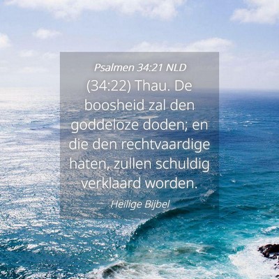Picture 04 - Psalmen 34:21 NLD - (34:22) Thau. De boosheid zal den goddeloze - Bible Verse Picture