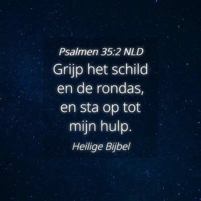Picture 04 - Psalmen 35:2 NLD - Grijp het schild en de rondas, en sta op tot mijn - Bible Verse Picture