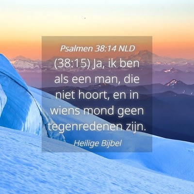 Picture 04 - Psalmen 38:14 NLD - (38:15) Ja, ik ben als een man, die niet hoort, - Bible Verse Picture