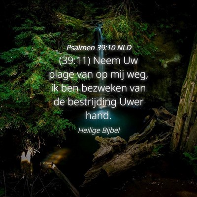 Picture 04 - Psalmen 39:10 NLD - (39:11) Neem Uw plage van op mij weg, ik ben - Bible Verse Picture