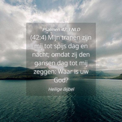 Picture 04 - Psalmen 42:3 NLD - (42:4) Mijn tranen zijn mij tot spijs dag en - Bible Verse Picture