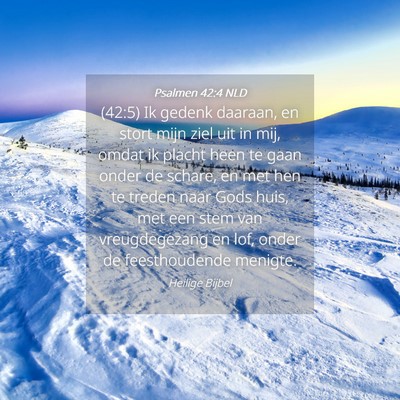 Picture 04 - Psalmen 42:4 NLD - (42:5) Ik gedenk daaraan, en stort mijn ziel uit - Bible Verse Picture