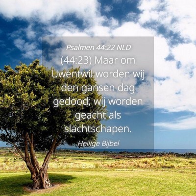 Picture 04 - Psalmen 44:22 NLD - (44:23) Maar om Uwentwil worden wij den gansen - Bible Verse Picture