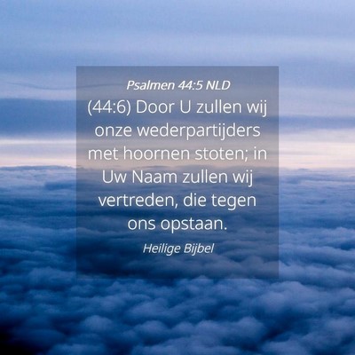 Picture 04 - Psalmen 44:5 NLD - (44:6) Door U zullen wij onze wederpartijders met - Bible Verse Picture