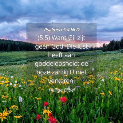Picture 04 - Psalmen 5:4 NLD - (5:5) Want Gij zijt geen God, Die lust heeft aan - Bible Verse Picture