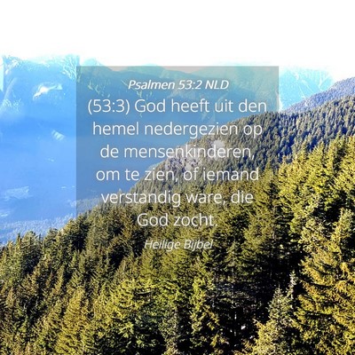 Picture 04 - Psalmen 53:2 NLD - (53:3) God heeft uit den hemel nedergezien op de - Bible Verse Picture