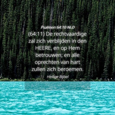 Picture 04 - Psalmen 64:10 NLD - (64:11) De rechtvaardige zal zich verblijden in - Bible Verse Picture