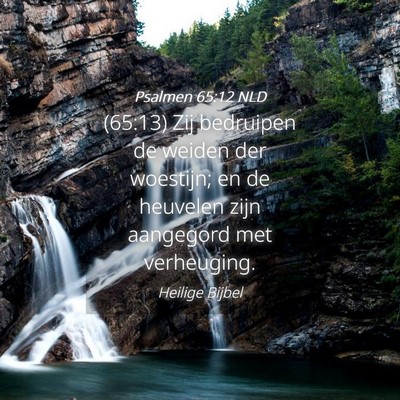 Picture 04 - Psalmen 65:12 NLD - (65:13) Zij bedruipen de weiden der woestijn; en - Bible Verse Picture