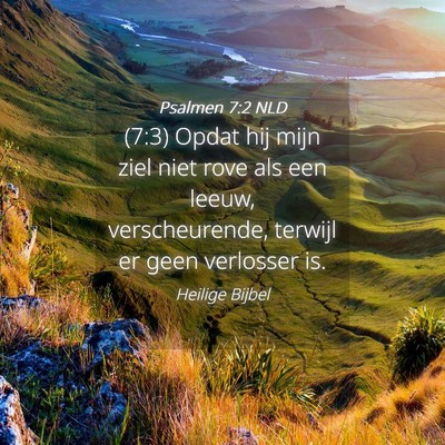 Picture 04 - Psalmen 7:2 NLD - (7:3) Opdat hij mijn ziel niet rove als een - Bible Verse Picture