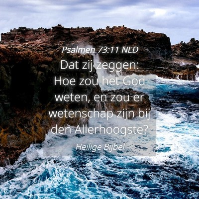 Picture 04 - Psalmen 73:11 NLD - Dat zij zeggen: Hoe zou het God weten, en zou er - Bible Verse Picture