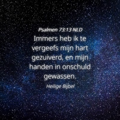 Picture 04 - Psalmen 73:13 NLD - Immers heb ik te vergeefs mijn hart gezuiverd, en - Bible Verse Picture