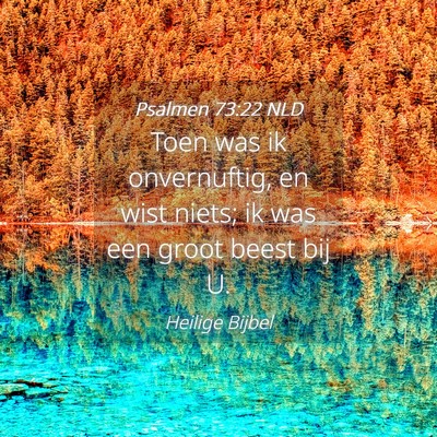 Picture 04 - Psalmen 73:22 NLD - Toen was ik onvernuftig, en wist niets; ik was - Bible Verse Picture