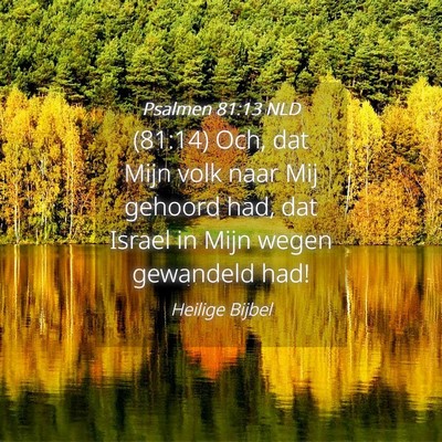 Picture 04 - Psalmen 81:13 NLD - (81:14) Och, dat Mijn volk naar Mij gehoord had, - Bible Verse Picture