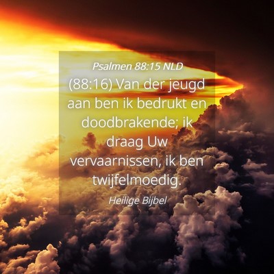 Picture 04 - Psalmen 88:15 NLD - (88:16) Van der jeugd aan ben ik bedrukt en - Bible Verse Picture