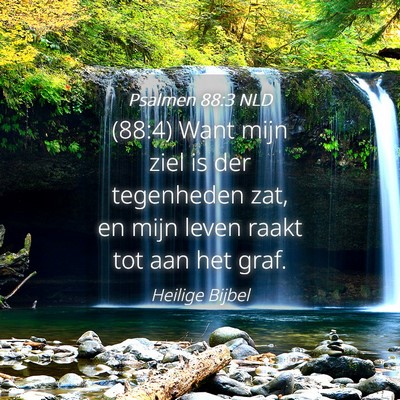 Picture 04 - Psalmen 88:3 NLD - (88:4) Want mijn ziel is der tegenheden zat, en - Bible Verse Picture
