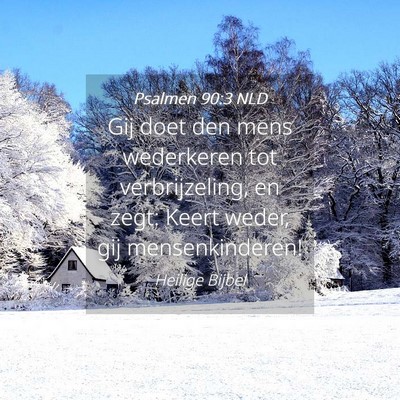 Picture 04 - Psalmen 90:3 NLD - Gij doet den mens wederkeren tot verbrijzeling, - Bible Verse Picture