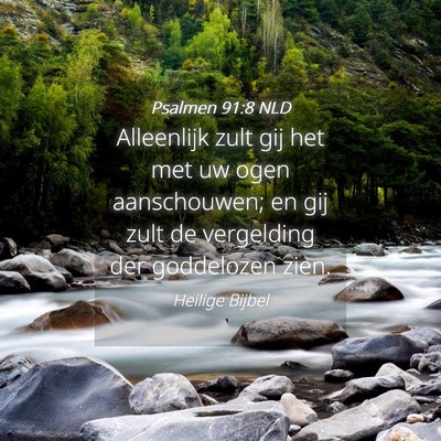 Picture 04 - Psalmen 91:8 NLD - Alleenlijk zult gij het met uw ogen aanschouwen; - Bible Verse Picture