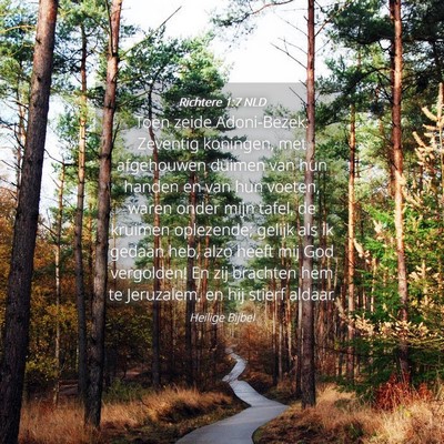 Picture 04 - Richtere 1:7 NLD - Toen zeide Adoni-Bezek: Zeventig koningen, met - Bible Verse Picture