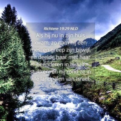 Picture 04 - Richtere 19:29 NLD - Als hij nu in zijn huis kwam, zo nam hij een mes, - Bible Verse Picture