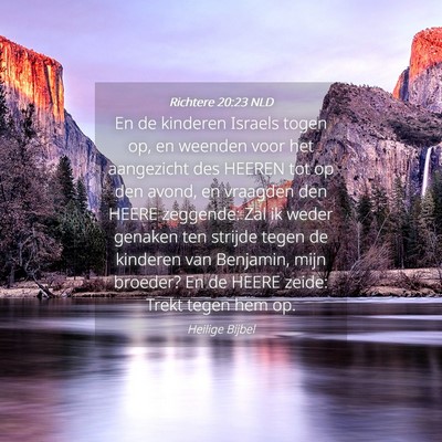 Picture 04 - Richtere 20:23 NLD - En de kinderen Israels togen op, en weenden voor - Bible Verse Picture