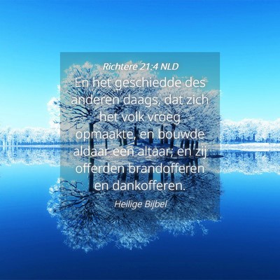 Picture 04 - Richtere 21:4 NLD - En het geschiedde des anderen daags, dat zich het - Bible Verse Picture