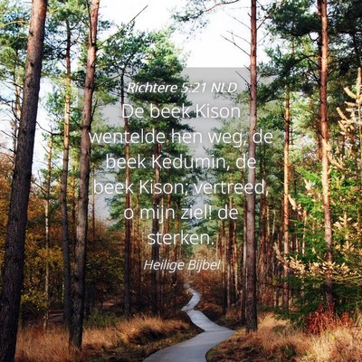 Picture 04 - Richtere 5:21 NLD - De beek Kison wentelde hen weg, de beek Kedumin, - Bible Verse Picture