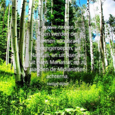 Picture 04 - Richtere 7:23 NLD - Toen werden de mannen van Israel bijeengeroepen, - Bible Verse Picture