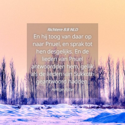 Picture 04 - Richtere 8:8 NLD - En hij toog van daar op naar Pnuel, en sprak tot - Bible Verse Picture