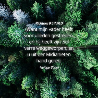 Picture 04 - Richtere 9:17 NLD - (Want mijn vader heeft voor ulieden gestreden, en - Bible Verse Picture