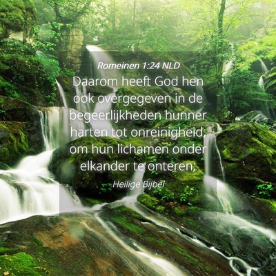 Picture 04 - Romeinen 1:24 NLD - Daarom heeft God hen ook overgegeven in de - Bible Verse Picture