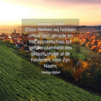 Picture 04 - Romeinen 1:5 NLD - (Door Welken wij hebben ontvangen genade en het - Bible Verse Picture