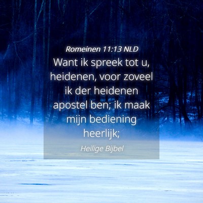 Picture 04 - Romeinen 11:13 NLD - Want ik spreek tot u, heidenen, voor zoveel ik - Bible Verse Picture