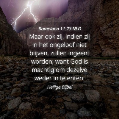 Picture 04 - Romeinen 11:23 NLD - Maar ook zij, indien zij in het ongeloof niet - Bible Verse Picture
