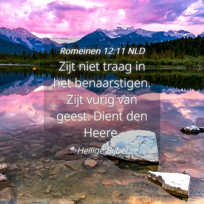 Picture 04 - Romeinen 12:11 NLD - Zijt niet traag in het benaarstigen. Zijt vurig - Bible Verse Picture