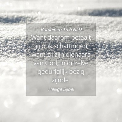 Picture 04 - Romeinen 13:6 NLD - Want daarom betaalt gij ook schattingen; want zij - Bible Verse Picture