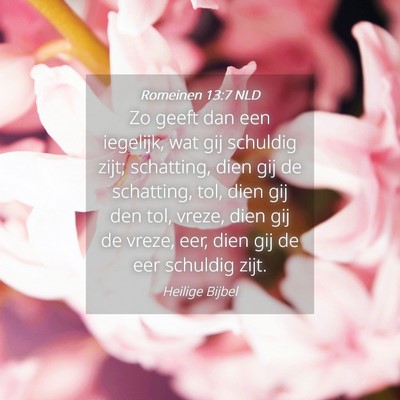 Picture 04 - Romeinen 13:7 NLD - Zo geeft dan een iegelijk, wat gij schuldig zijt; - Bible Verse Picture