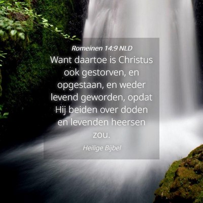 Picture 04 - Romeinen 14:9 NLD - Want daartoe is Christus ook gestorven, en - Bible Verse Picture