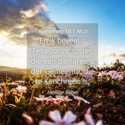 Picture 04 - Romeinen 16:1 NLD - En ik beveel u Febe, onze zuster, die een - Bible Verse Picture