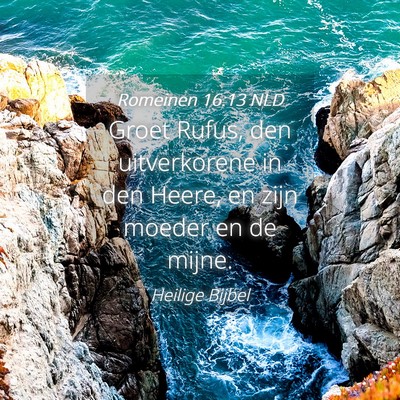 Picture 04 - Romeinen 16:13 NLD - Groet Rufus, den uitverkorene in den Heere, en - Bible Verse Picture