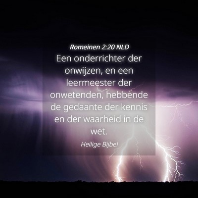 Picture 04 - Romeinen 2:20 NLD - Een onderrichter der onwijzen, en een leermeester - Bible Verse Picture