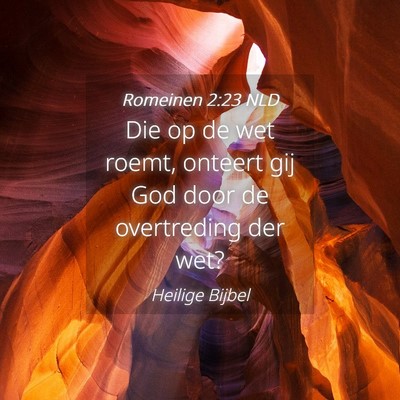 Picture 04 - Romeinen 2:23 NLD - Die op de wet roemt, onteert gij God door de - Bible Verse Picture