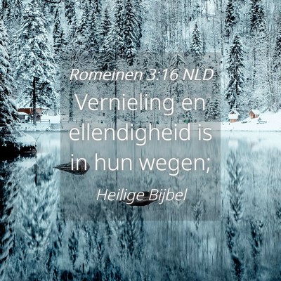 Picture 04 - Romeinen 3:16 NLD - Vernieling en ellendigheid is in hun - Bible Verse Picture