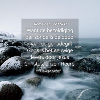 Picture 04 - Romeinen 6:23 NLD - Want de bezoldiging der zonde is de dood, maar de - Bible Verse Picture